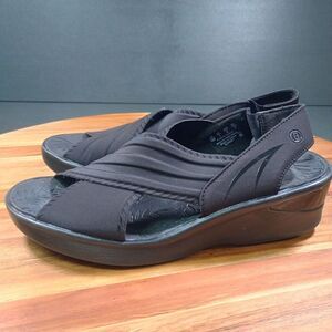 Bzees Sunset Women's 10 M Black‎ Fabric Crisscross Slingback Sandals